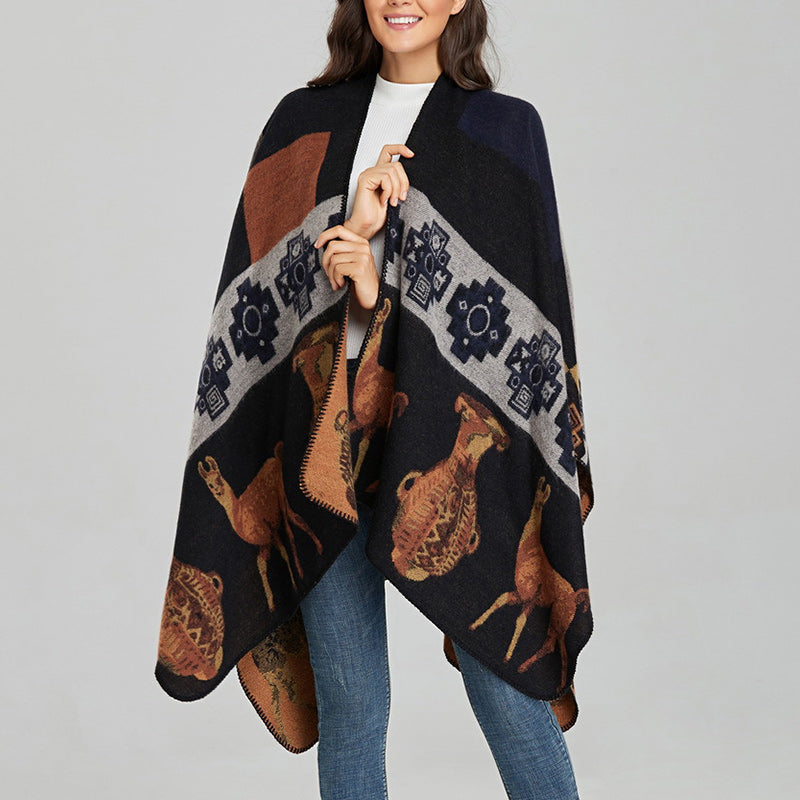 Buddha Stones Tibetan Shawl Deer Vase Geometric Shapes Winter Cozy Travel Scarf Wrap - image 19