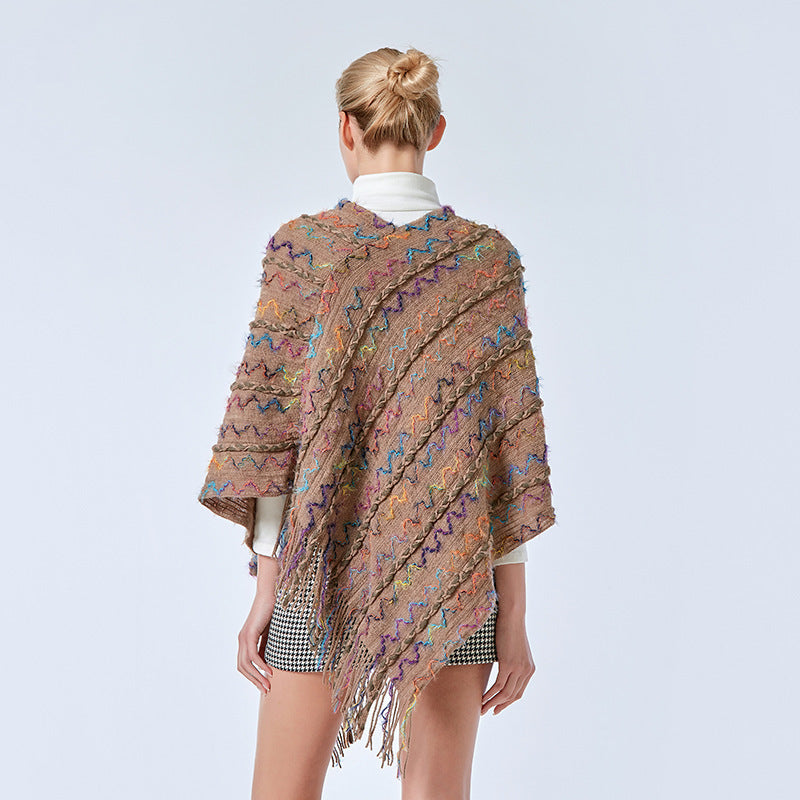 Buddha Stones Tibetan Colorful Striped Shawl Tassels Pullover Winter Cozy Travel Scarf Wrap - image 26