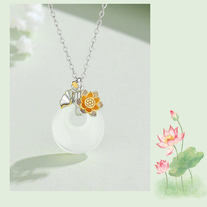 Buddha Stones 925 Sterling Silver Round Chalcedony Twelve Months Flower Harmony Necklace Pendant - image 14