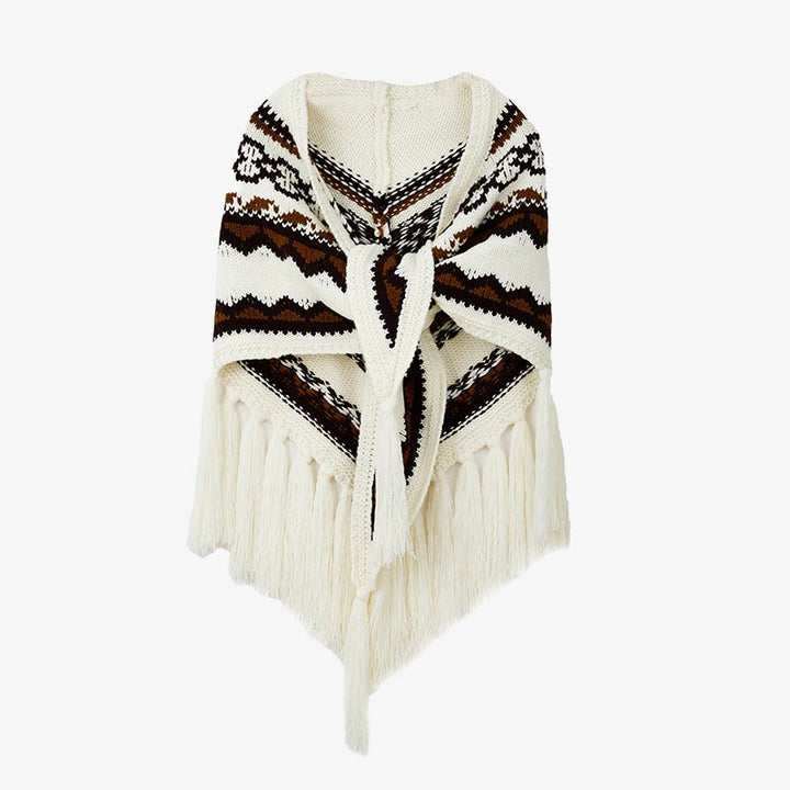 Buddha Stones Tibetan Triangular Shawl Striped Tassels Winter Cozy Travel Scarf Wrap - image 12