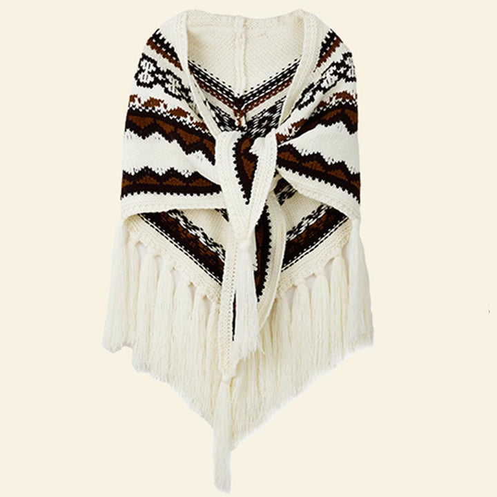 Buddha Stones Tibetan Triangular Shawl Striped Tassels Winter Cozy Travel Scarf Wrap - image 13