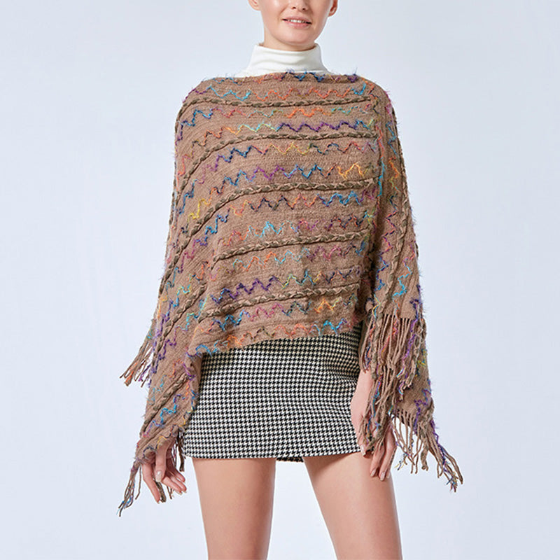 Buddha Stones Tibetan Colorful Striped Shawl Tassels Pullover Winter Cozy Travel Scarf Wrap - image 23