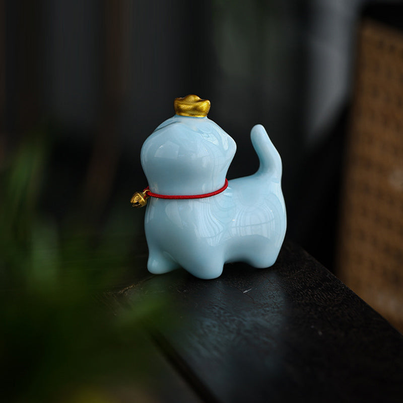 Buddha Stones Mini Lucky Cat Ingot Tea Pet Ceramic Home Desk Figurine Decoration - image 13