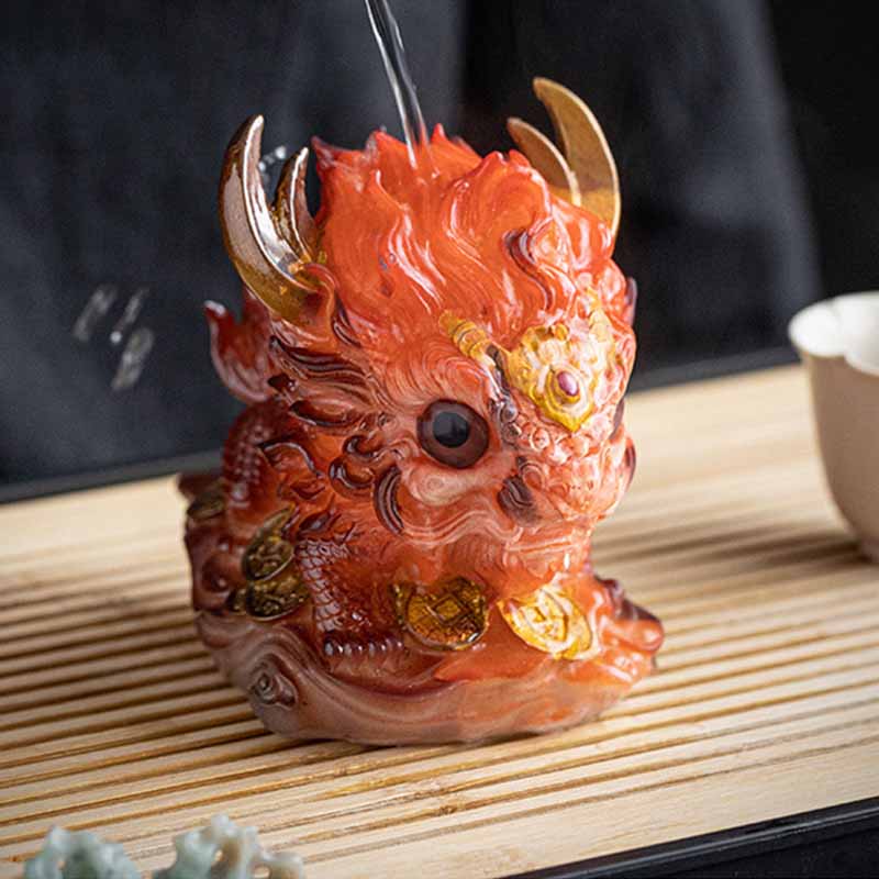 Buddha Stones Color Changing Small Kirin Resin Tea Pet Home Figurine Decoration - image 2
