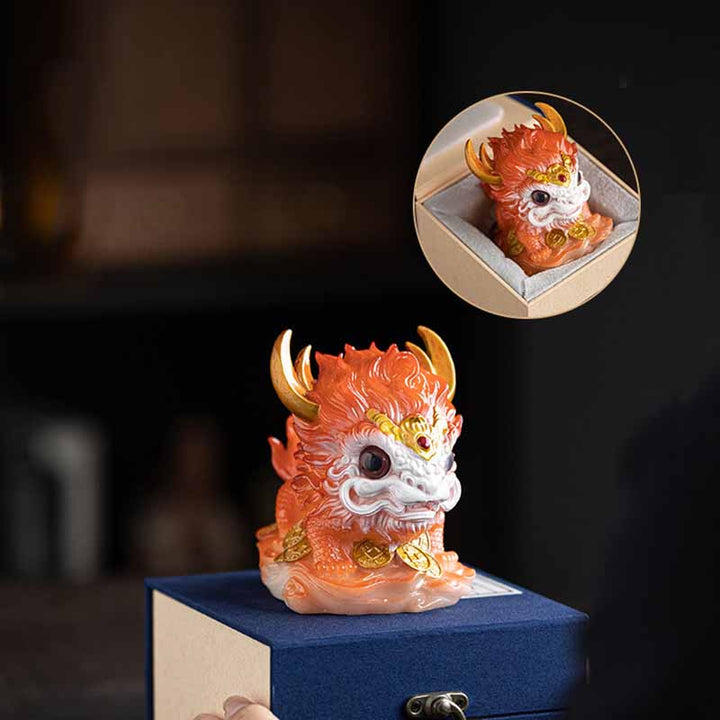 Buddha Stones Color Changing Small Kirin Resin Tea Pet Home Figurine Decoration - image 12