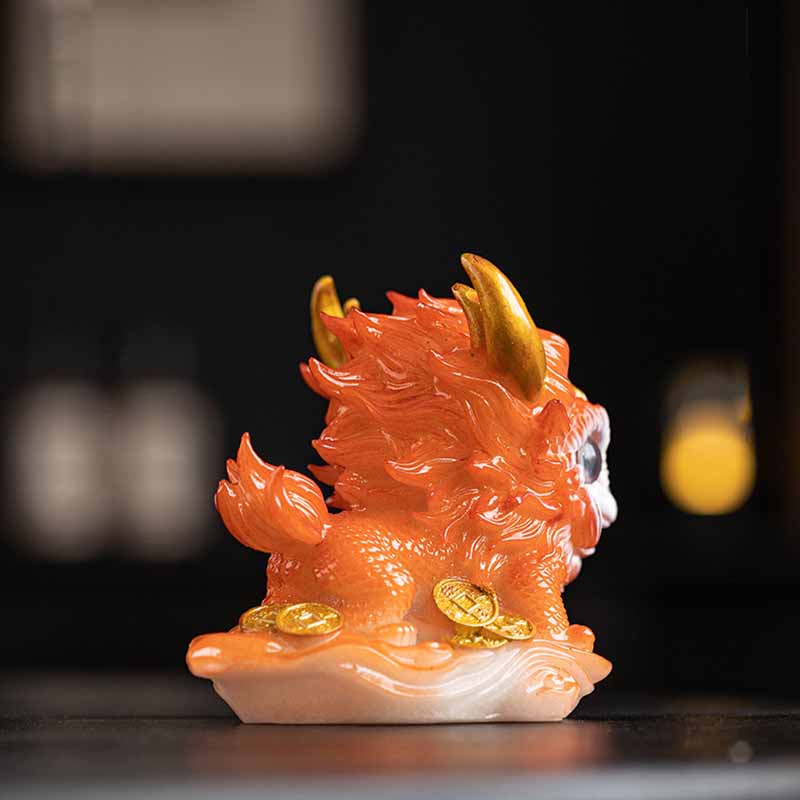 Buddha Stones Color Changing Small Kirin Resin Tea Pet Home Figurine Decoration - image 6