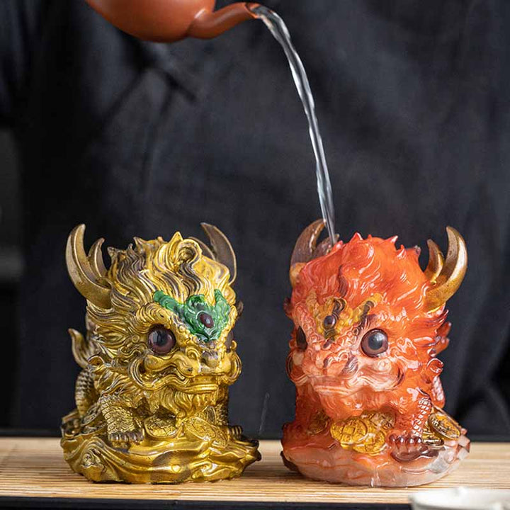 Buddha Stones Color Changing Small Kirin Resin Tea Pet Home Figurine Decoration - image 15