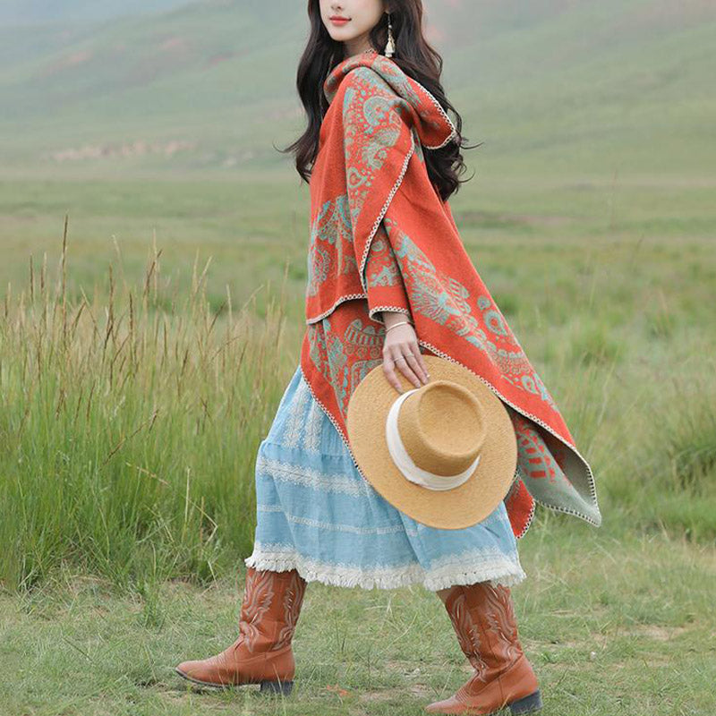 Buddha Stones Tibetan Shawl Simple Pattern Winter Cozy Travel Scarf Wrap - image 7