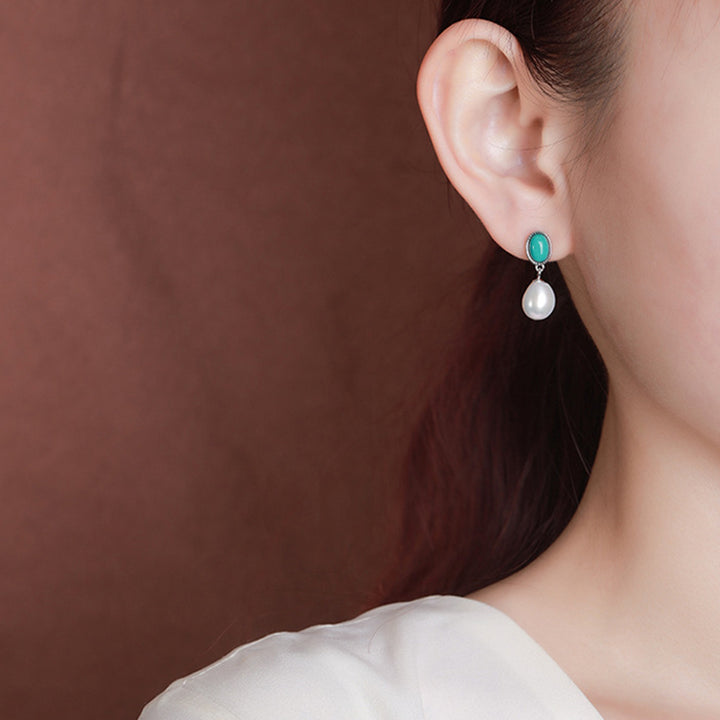 Buddha Stones 925 Sterling Silver Pearl Turquoise Healing Wisdom Necklace Pendant Ring Earrings - image 16
