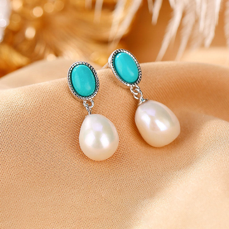Buddha Stones 925 Sterling Silver Pearl Turquoise Healing Wisdom Necklace Pendant Ring Earrings - image 15