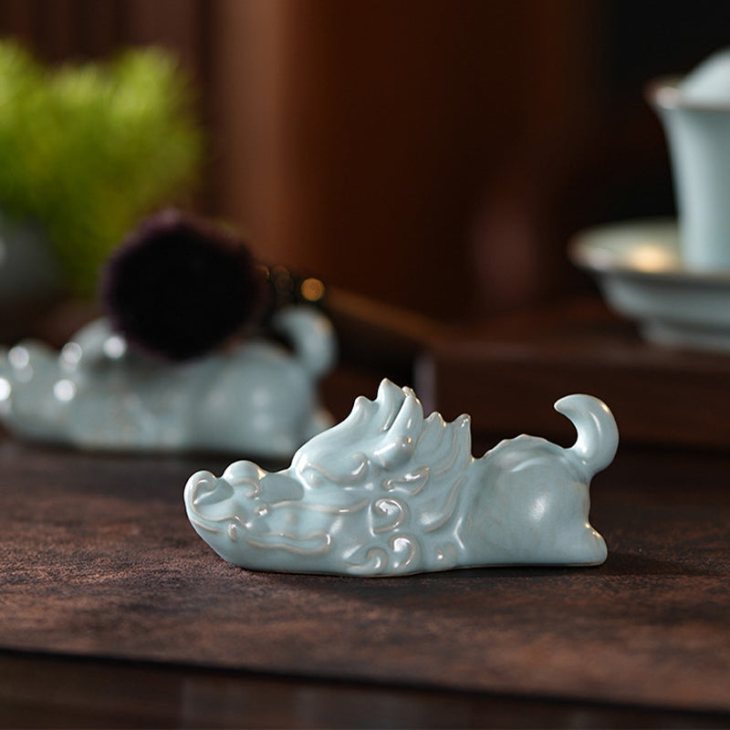 Buddha Stones Year Of The Dragon Luck Ceramic Tea Pet Home Figurine Decoration - image 1