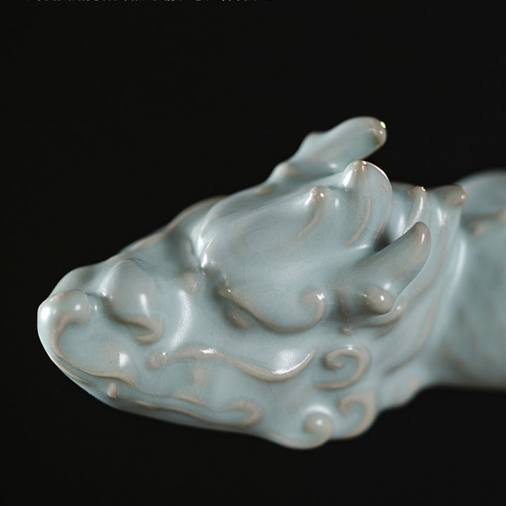 Buddha Stones Year Of The Dragon Luck Ceramic Tea Pet Home Figurine Decoration - image 9