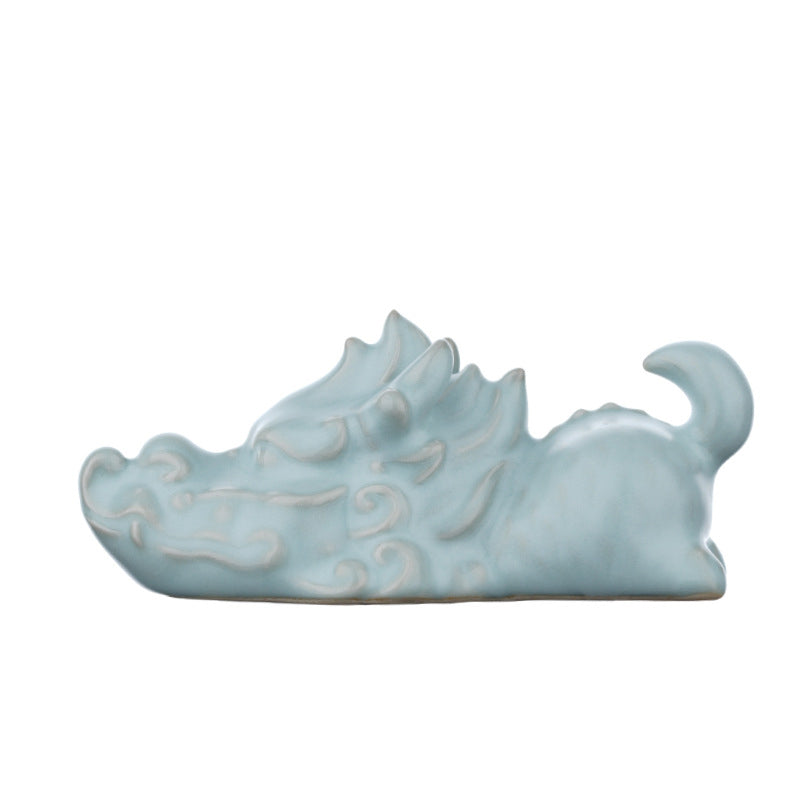 Buddha Stones Year Of The Dragon Luck Ceramic Tea Pet Home Figurine Decoration - image 14