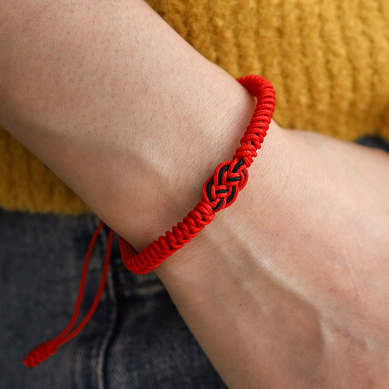 Buddha Stones 2Pcs Tibetan Luck Chinese Knot Protection String Bracelet - image 17