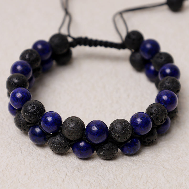 Buddha Stones Protection Tiger's Eye Bracelet - Lazulite(Wrist Circumference 17-28 cm) - image 8