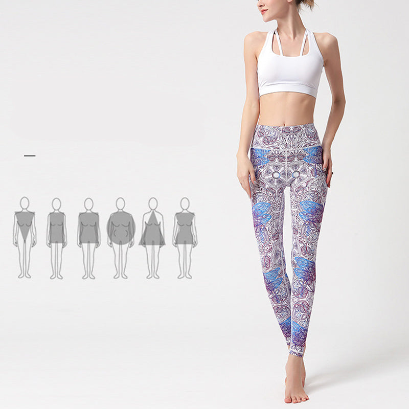 Buddha Stones Flowers Leaves Birds Pants Sports Fitness Yoga Leggings Women's Yoga Pants - image 4