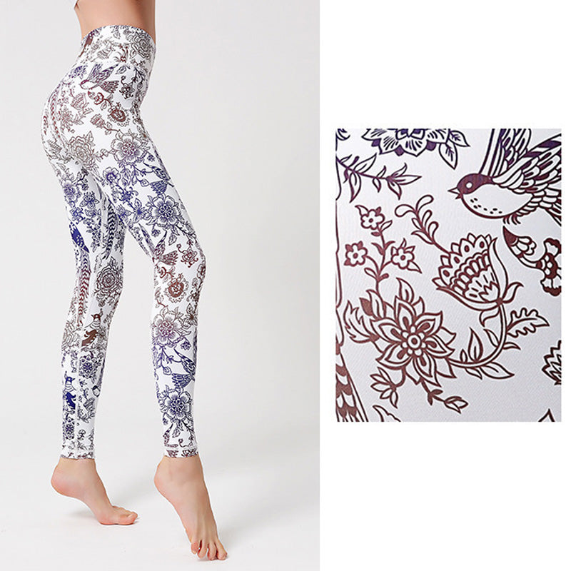 Buddha Stones Flowers Leaves Birds Pants Sports Fitness Yoga Leggings Women's Yoga Pants - image 22