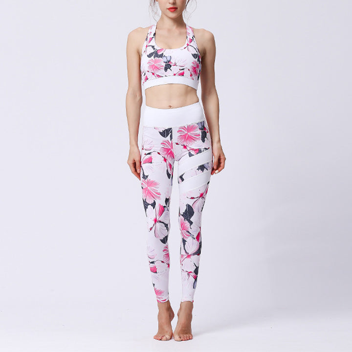 Buddha Stones 2Pcs Sunflower Flowers Leaves Top Pants Sports Fitness Yoga Women's Yoga Sets - Pink Petal - US8-10，UK/AU12-14，EU40-42 (XL)  - image 44