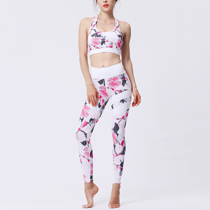 Buddha Stones 2Pcs Sunflower Flowers Leaves Top Pants Sports Fitness Yoga Women's Yoga Sets - image 46