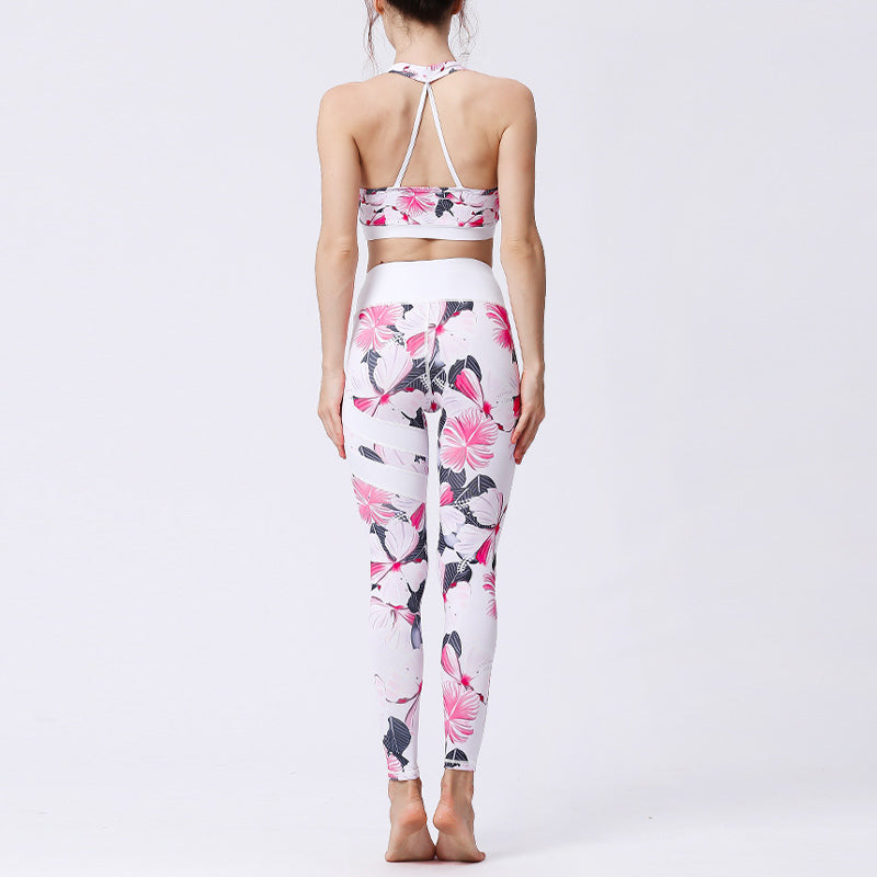 Buddha Stones 2Pcs Sunflower Flowers Leaves Top Pants Sports Fitness Yoga Women's Yoga Sets - image 48