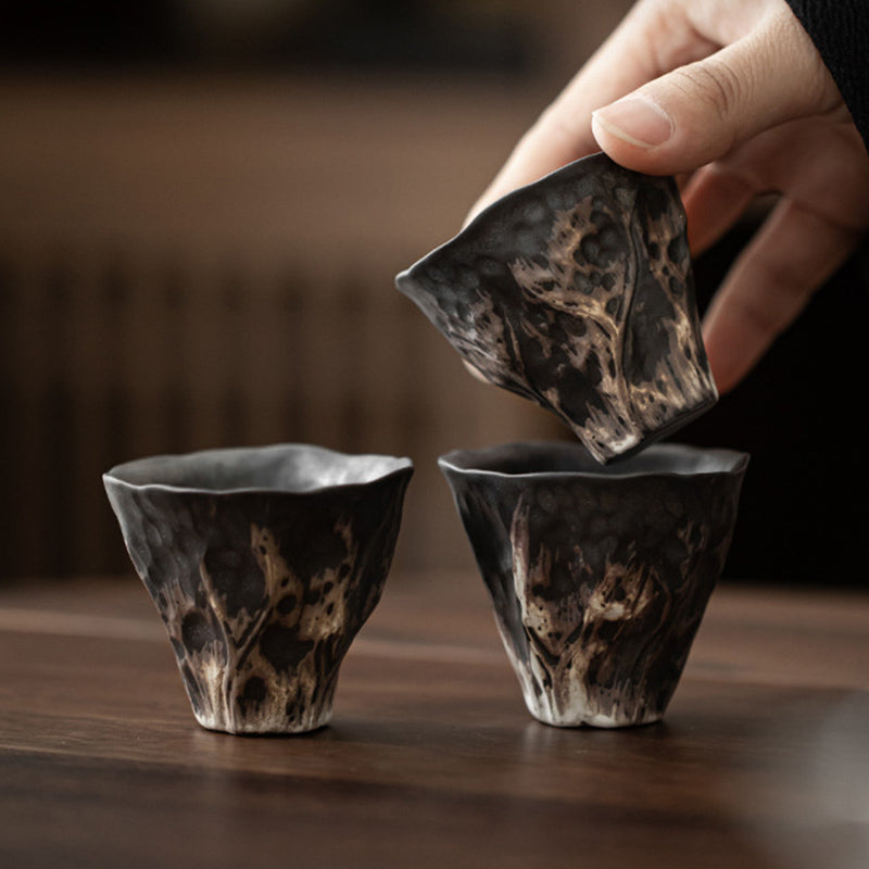 Buddha Stones Lotus Flower Shape Zen Ceramic Teacup Kung Fu Tea Cup 50ml - 6cm*5.1cm*50ml - image 0