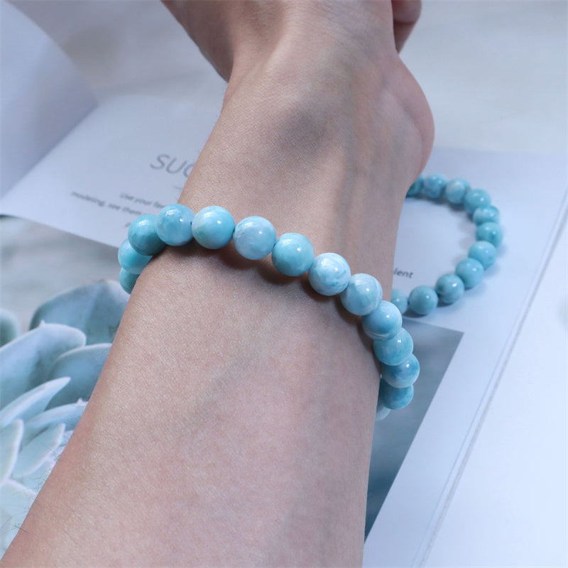 Buddha Stones Natural Larimar Wisdom Confidence Bracelet - image 15