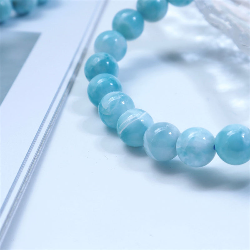 Buddha Stones Natural Larimar Wisdom Confidence Bracelet - image 13