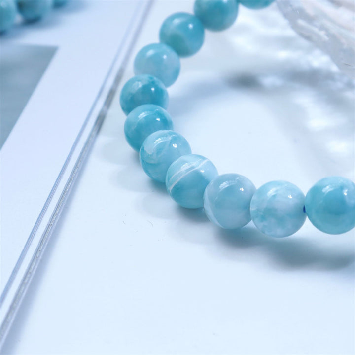 Buddha Stones Natural Larimar Wisdom Confidence Bracelet - image 13