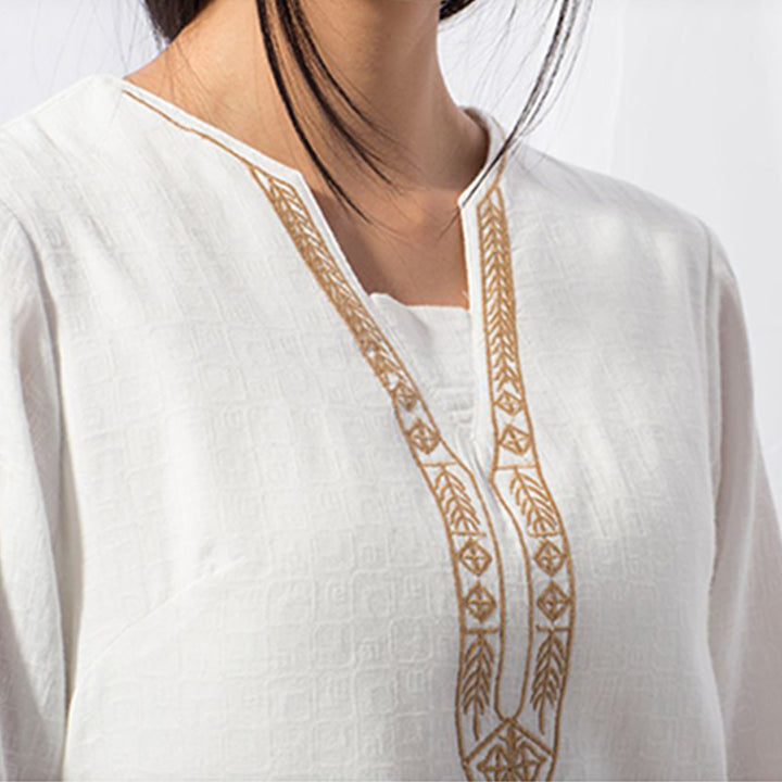 Buddha Stones 2Pcs Tai Chi Meditation Yoga Cotton Clothing Top Pants Women's Set - image 6