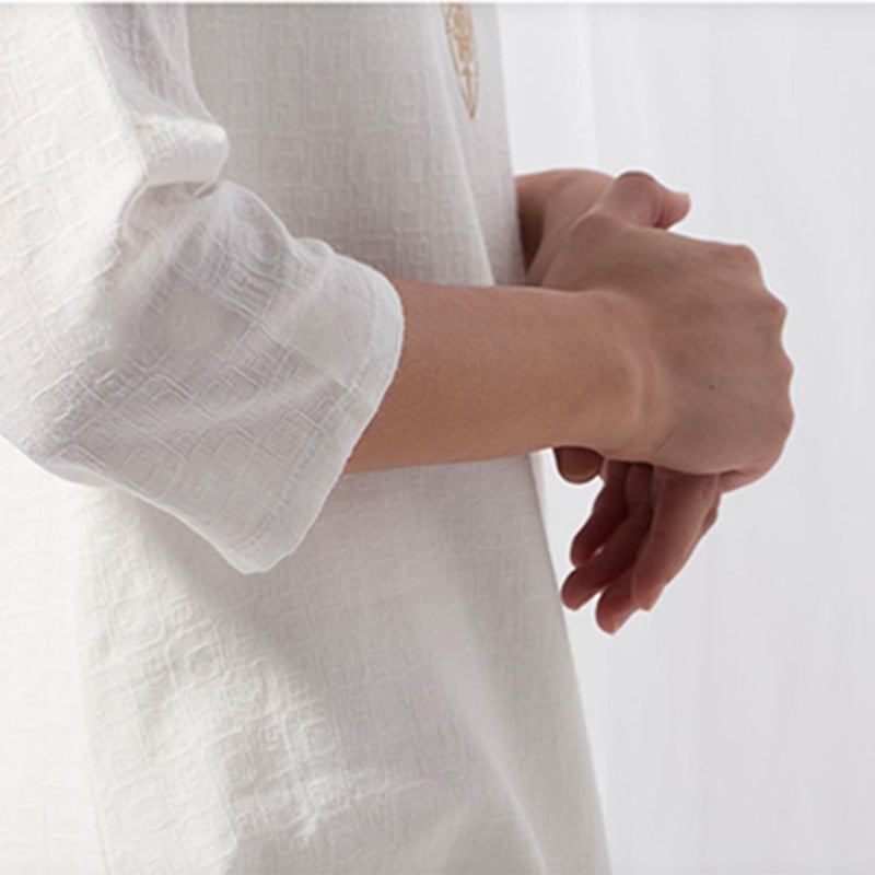 Buddha Stones 2Pcs Tai Chi Meditation Yoga Cotton Clothing Top Pants Women's Set - image 7