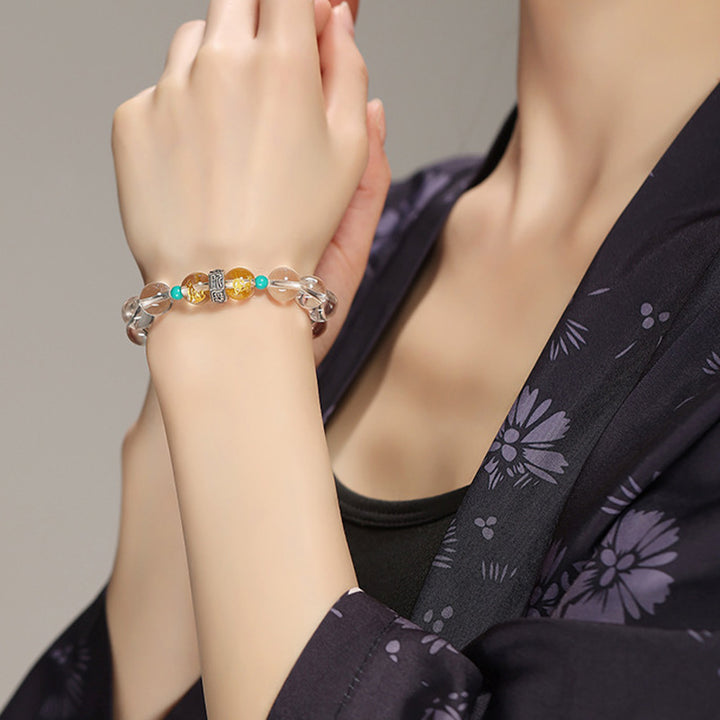 Buddha Stones 925 Sterling Silver Chinese Zodiac Natal Buddha Auspicious Groups White Crystal Hetian Jade Healing Bracelet - image 11