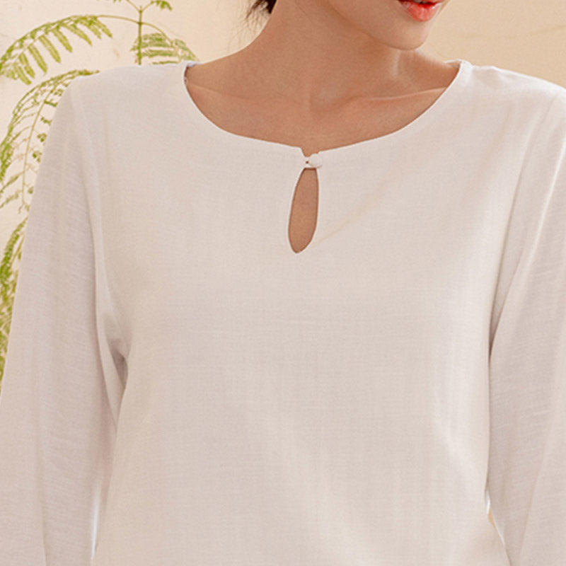 Buddha Stones 2Pcs Simple Design Tai Chi Meditation Yoga Clothing Top Pants Women's Set - image 5