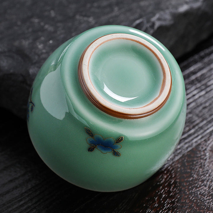 Buddha Stones Butterfly Goldfish Lotus Koi Fish Ceramic Teacup Kung Fu Tea Cup 120ml