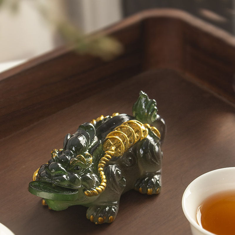 Buddha Stones Color Changing Small PiXiu Copper Coins Resin Tea Pet Wealth Home Figurine Decoration - image 13