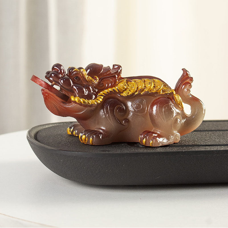 Buddha Stones Color Changing Small PiXiu Copper Coins Resin Tea Pet Wealth Home Figurine Decoration - image 2