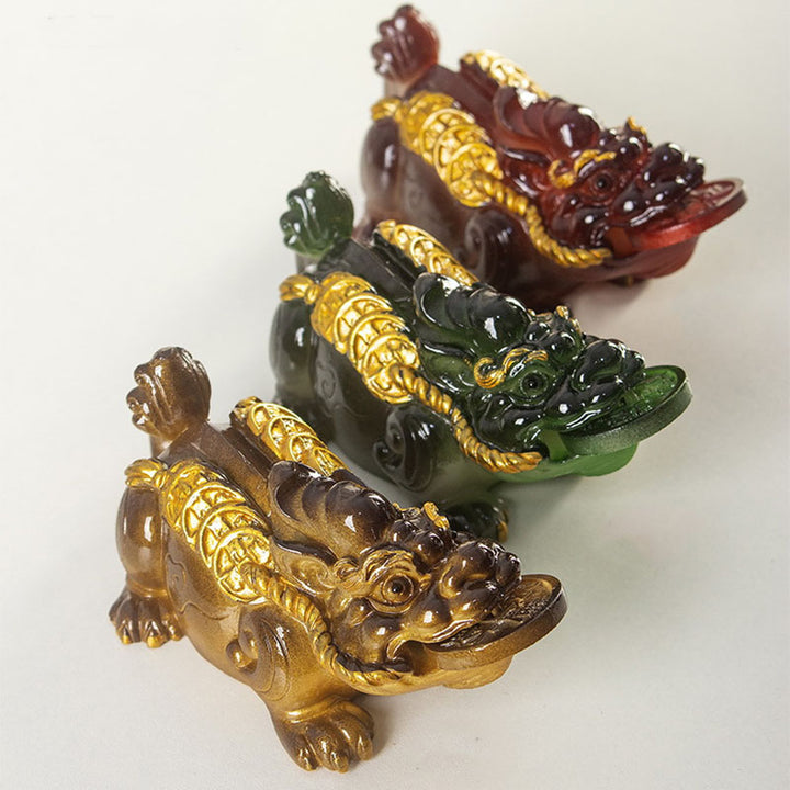 Buddha Stones Color Changing Small PiXiu Copper Coins Resin Tea Pet Wealth Home Figurine Decoration - image 16