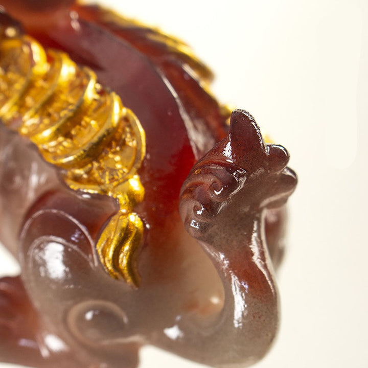 Buddha Stones Color Changing Small PiXiu Copper Coins Resin Tea Pet Wealth Home Figurine Decoration - image 4