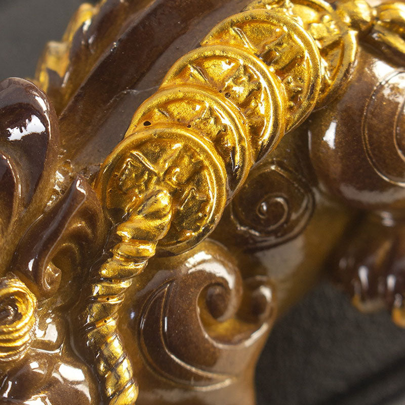 Buddha Stones Color Changing Small PiXiu Copper Coins Resin Tea Pet Wealth Home Figurine Decoration - image 8