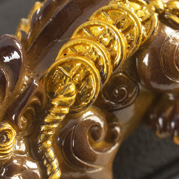 Buddha Stones Color Changing Small PiXiu Copper Coins Resin Tea Pet Wealth Home Figurine Decoration - image 8