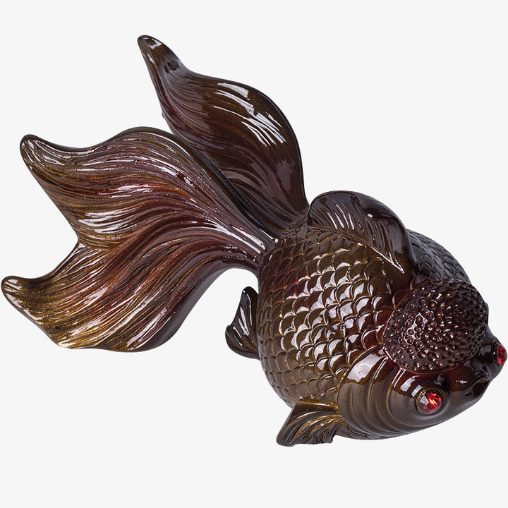 Buddha Stones Color Changing Koi Fish Resin Tea Pet Wealth Home Figurine Decoration - image 13