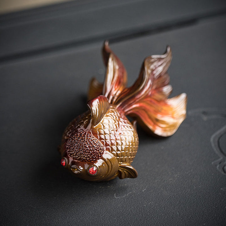 Buddha Stones Color Changing Koi Fish Resin Tea Pet Wealth Home Figurine Decoration - image 10