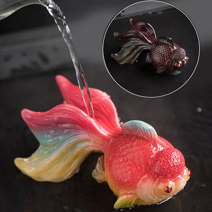 Buddha Stones Color Changing Koi Fish Resin Tea Pet Wealth Home Figurine Decoration - image 18