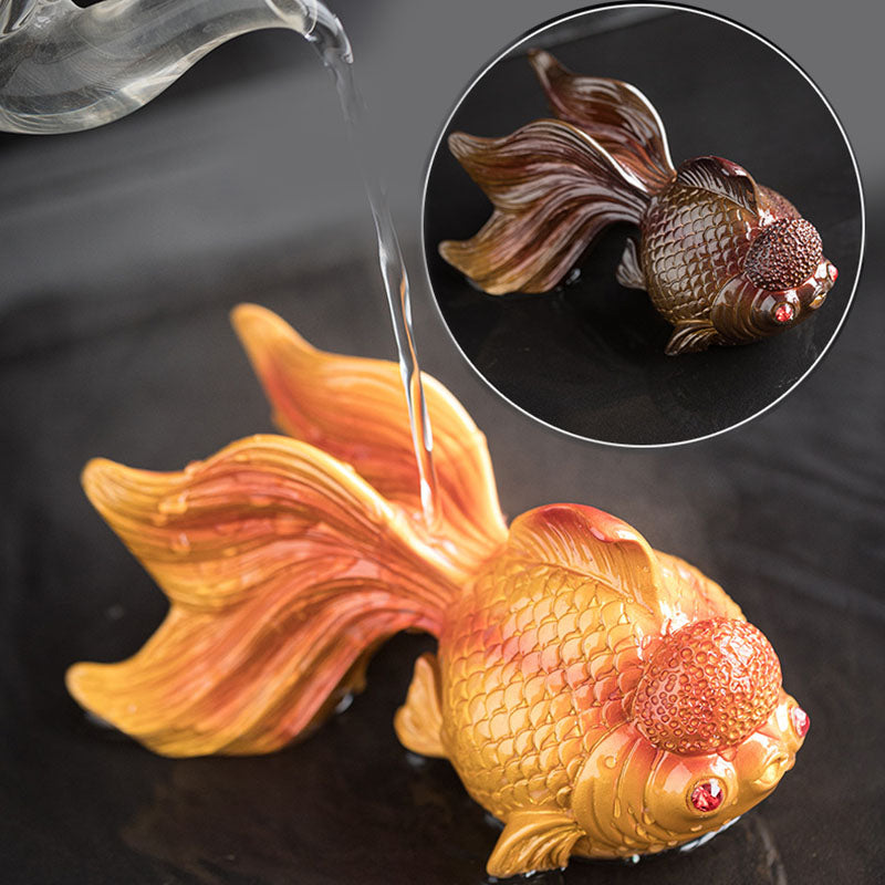 Buddha Stones Color Changing Koi Fish Resin Tea Pet Wealth Home Figurine Decoration - image 9