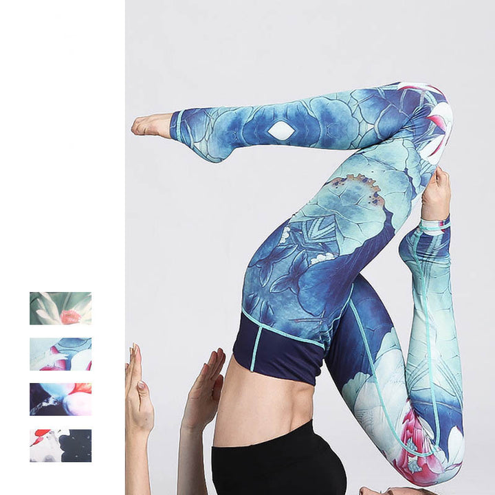 Buddha Stones Lotus Flower Print Design Pants Sports Fitness Yoga Leggings Women's Yoga Pants - image 20