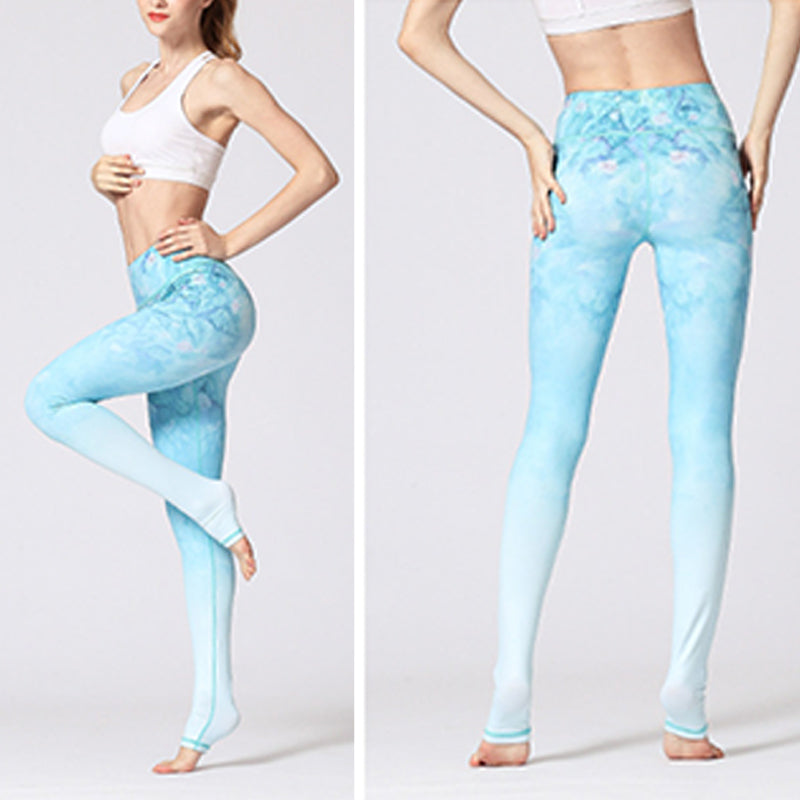 Buddha Stones Lotus Flower Floral Print Design Pants Sports Fitness Yoga Leggings Women's Yoga Pants