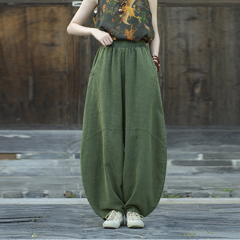 Buddha Stones Cotton Linen Pants Harem Trousers Loose Zen Yoga Tai Chi Women's Pants - image 14