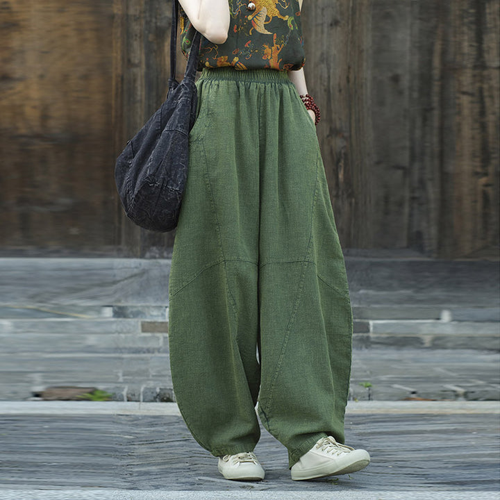 Buddha Stones Cotton Linen Pants Harem Trousers Loose Zen Yoga Tai Chi Women's Pants - image 17