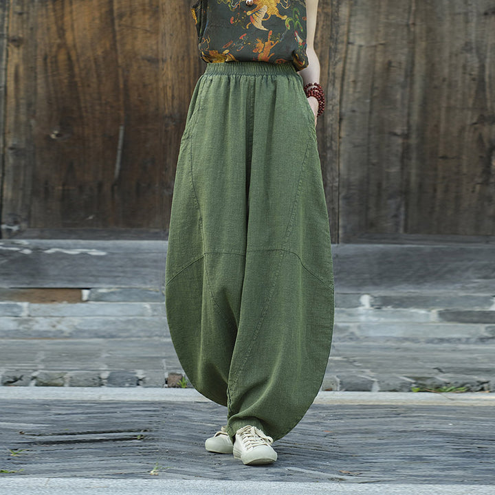Buddha Stones Cotton Linen Pants Harem Trousers Loose Zen Yoga Tai Chi Women's Pants - image 16
