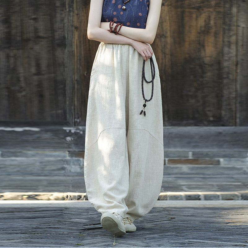 Buddha Stones Cotton Linen Pants Harem Trousers Loose Zen Yoga Tai Chi Women's Pants - image 1