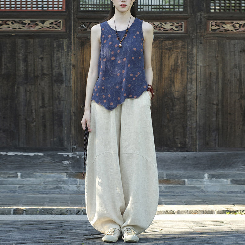Buddha Stones Cotton Linen Pants Harem Trousers Loose Zen Yoga Tai Chi Women's Pants - image 2
